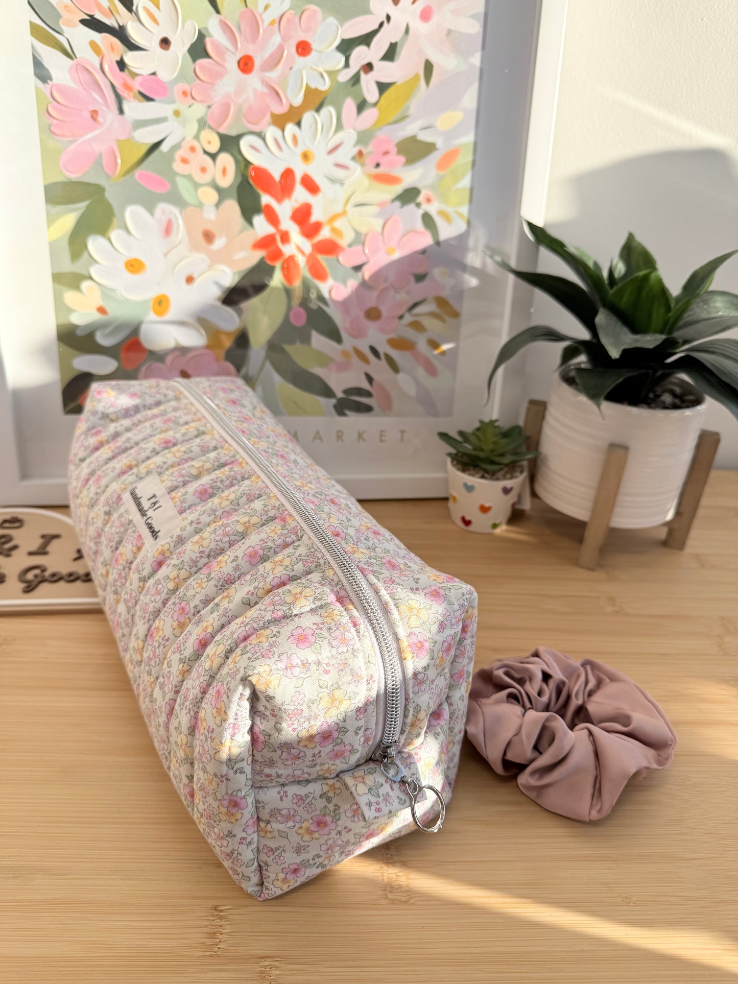 Pastel Floral Hair Tools Bag