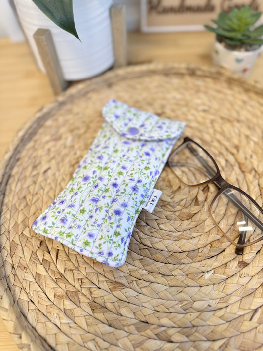 Purple Wildflower Glasses Case