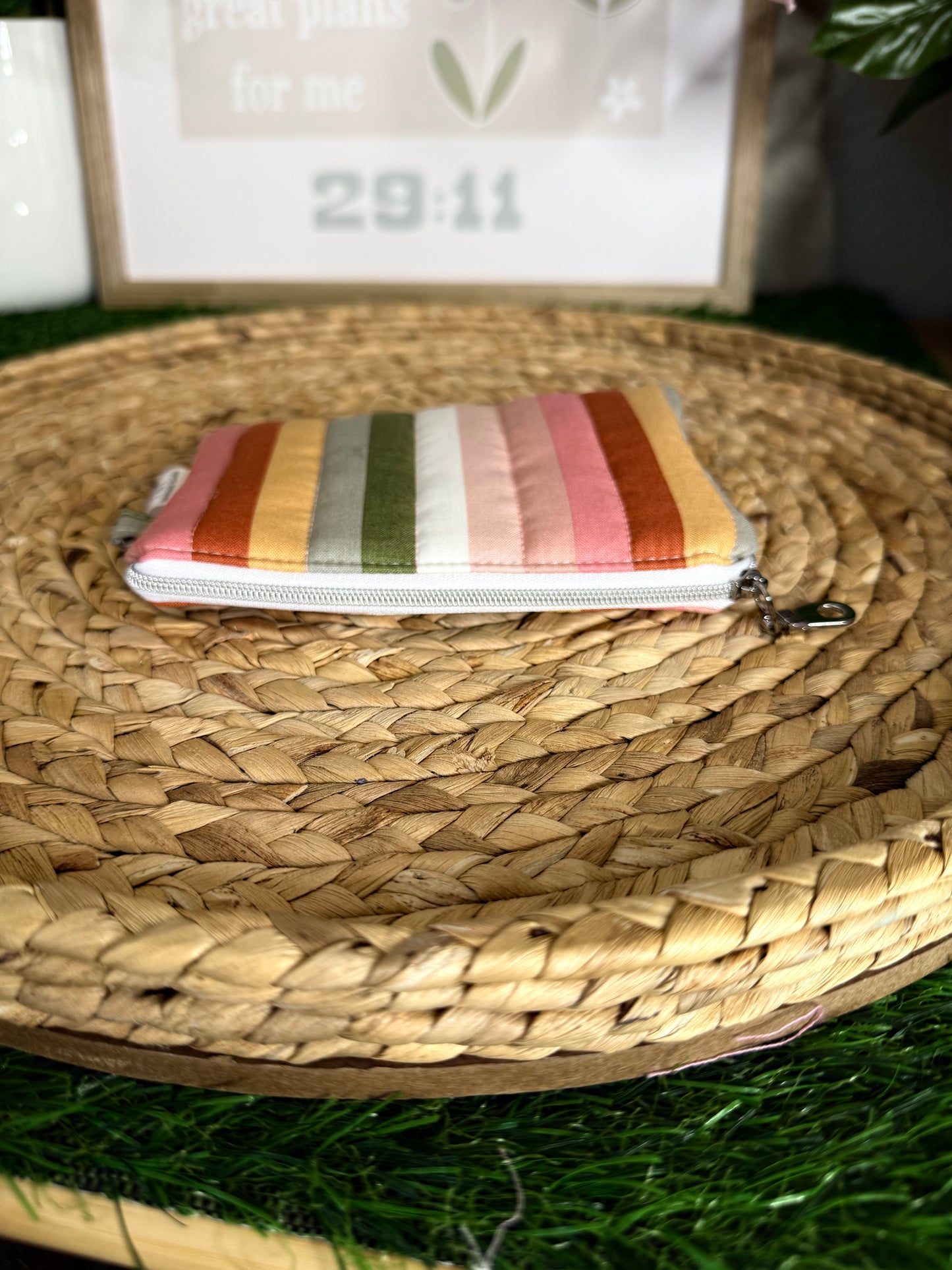 Colorful Stripe Keychain Wallet