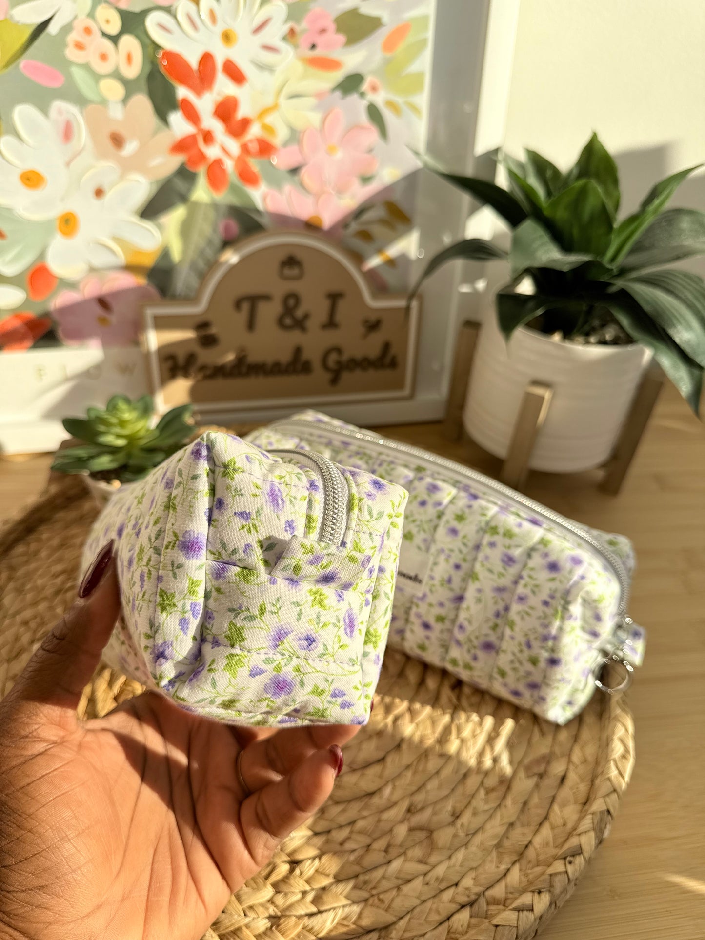 Purple Wildflowers BOXY PENCIL MULTIPURPOSE CASE
