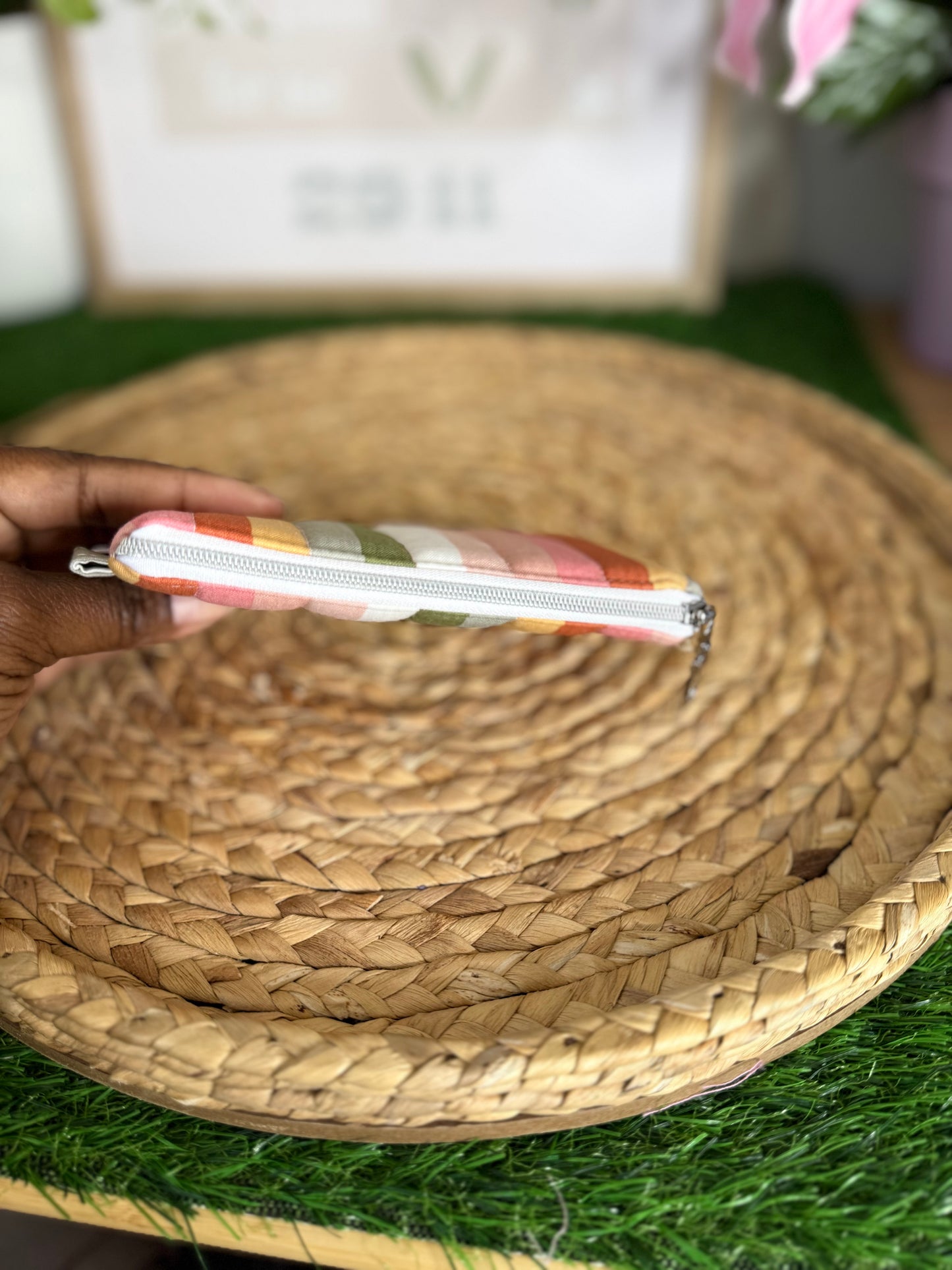 Colorful Stripe Keychain Wallet