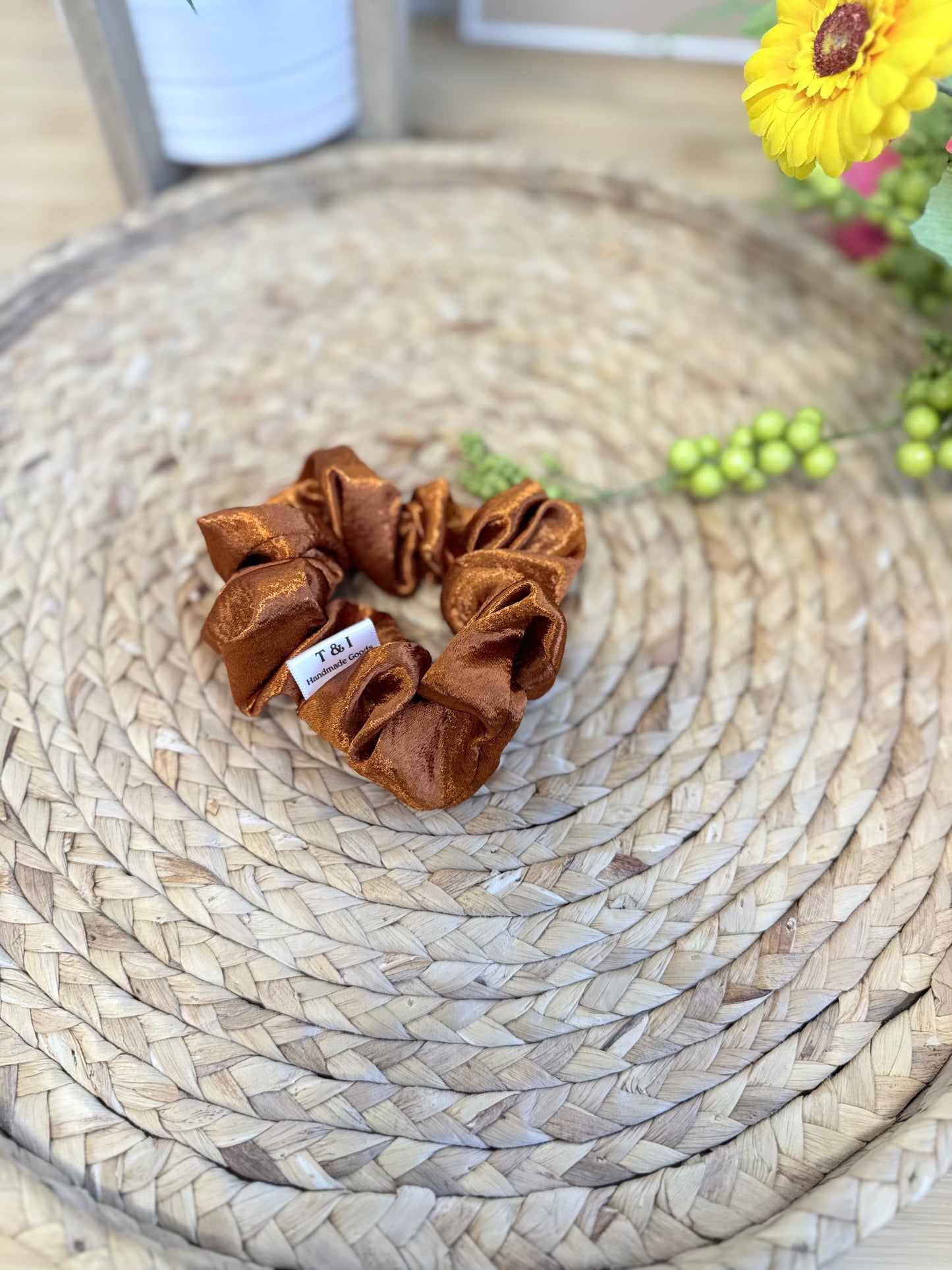 Burnt Orange Scrunchie (satin)