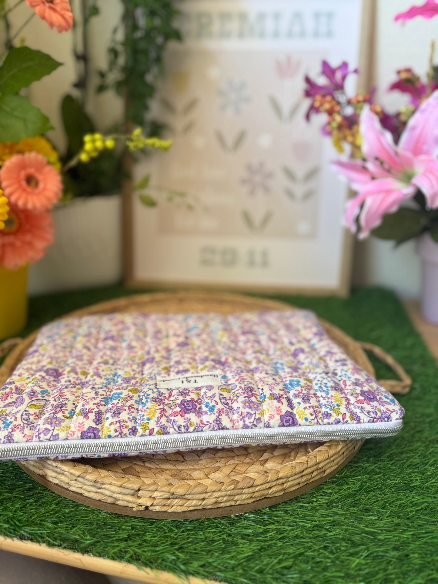 Purple Floral  Laptop Sleeve