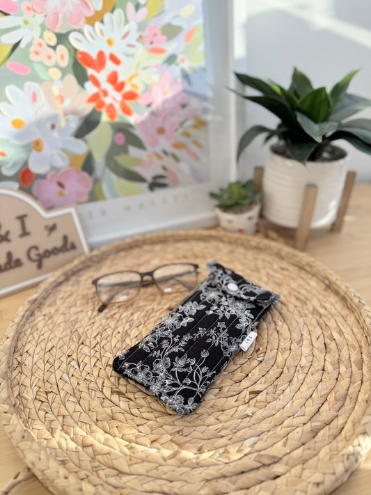 Midnight floral Glasses Case