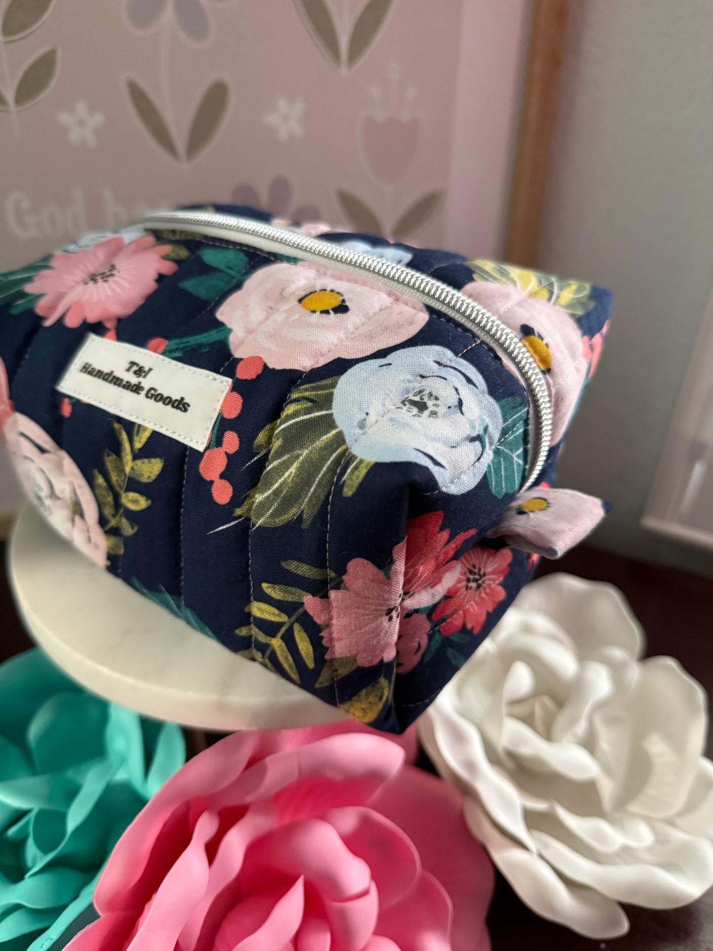 Blue Floral Small Multipurpose Bag