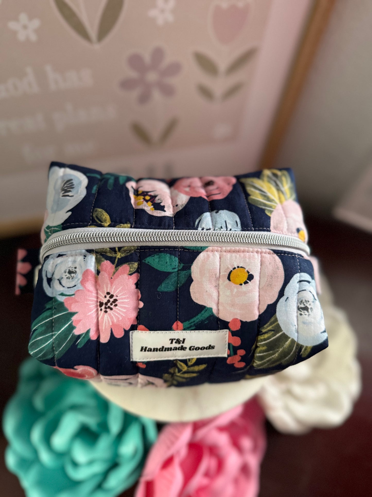 Blue Floral Small Multipurpose Bag