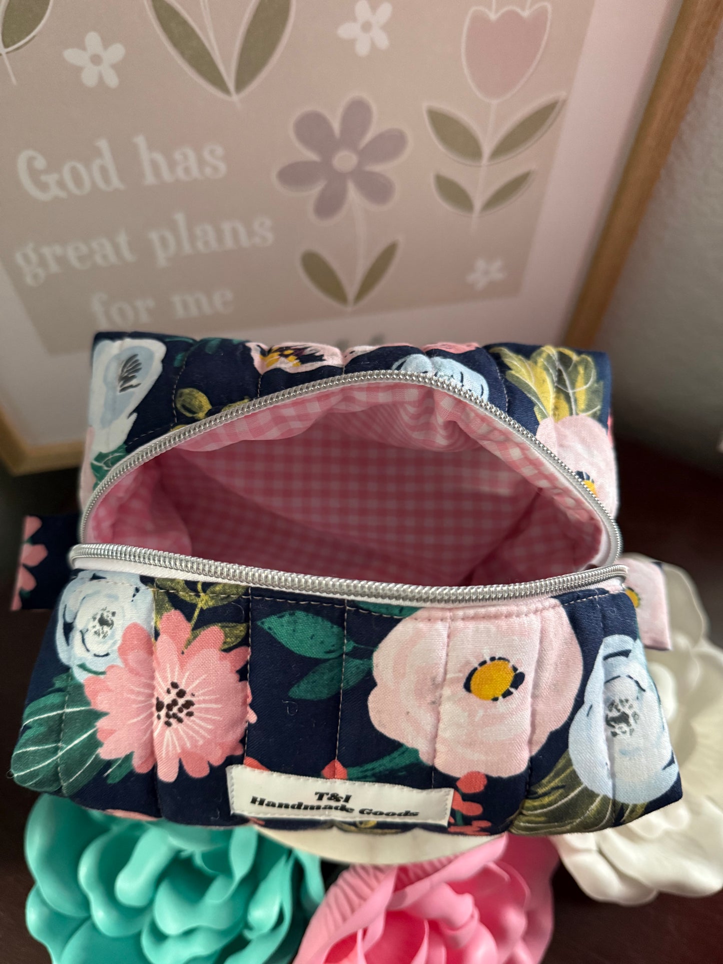 Blue Floral Small Multipurpose Bag