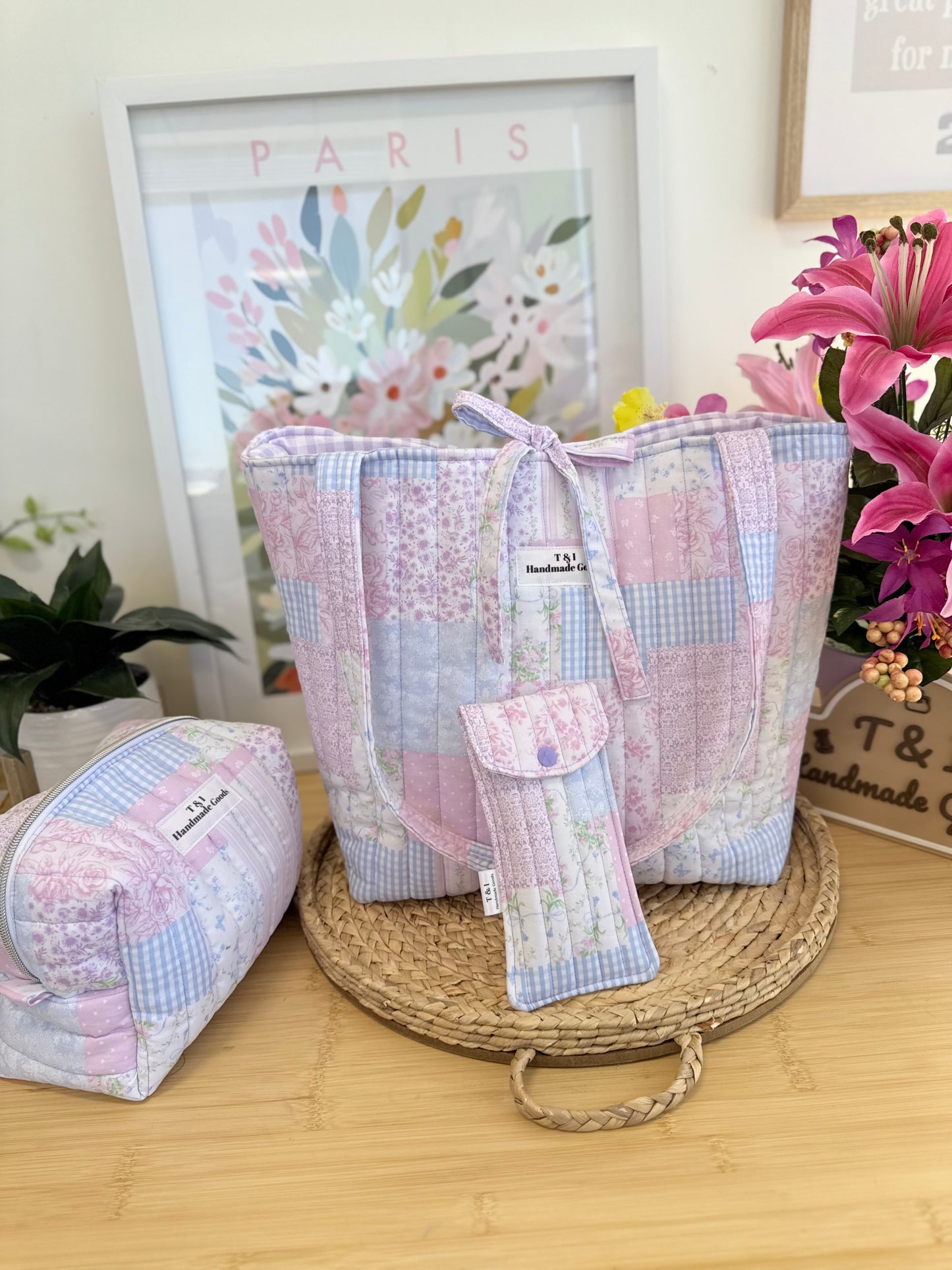 Pastel Cottage Patchwork Tote Bag