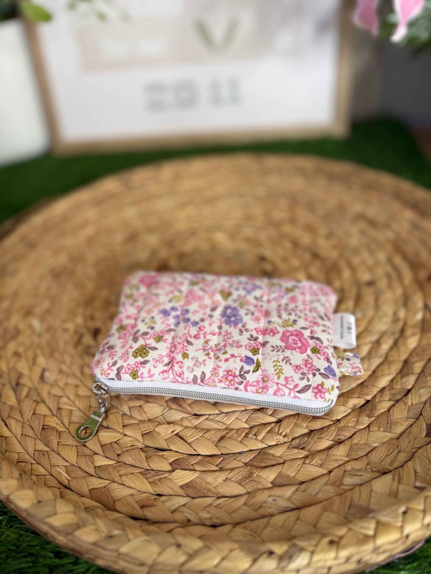 Pink floral Keychain Wallet