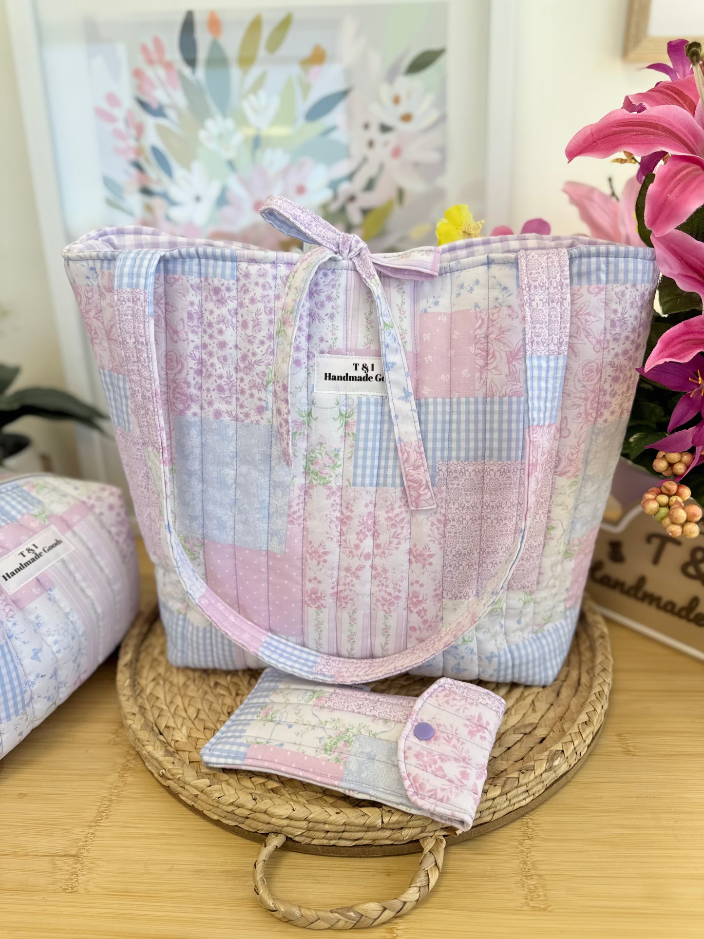 Pastel Cottage Patchwork Tote Bag
