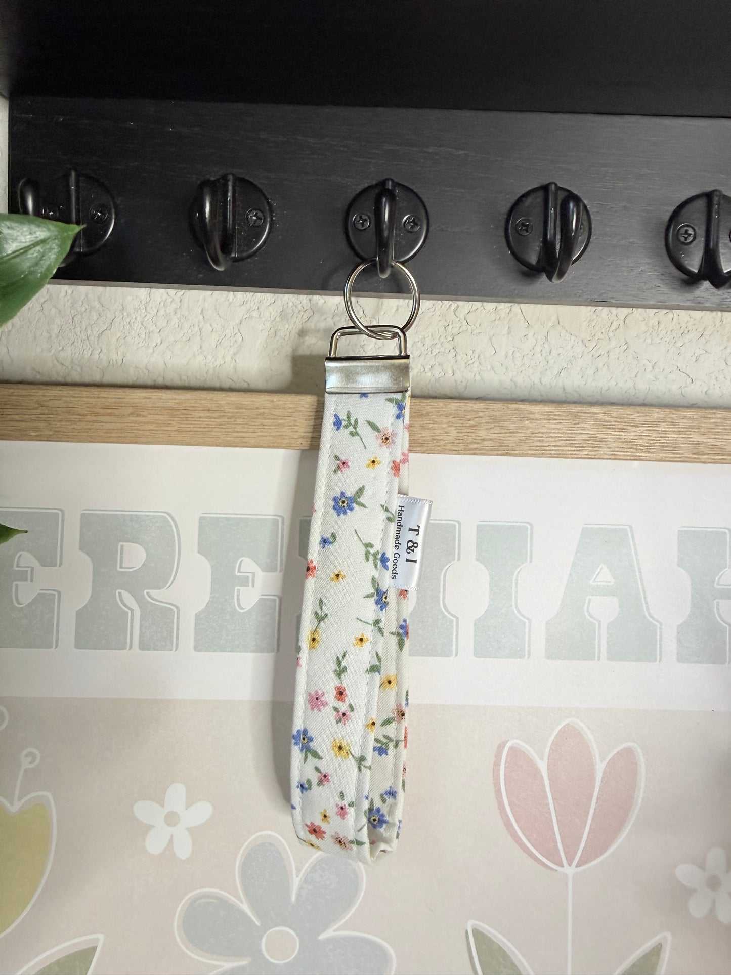 Country Floral Wristlet Keychain