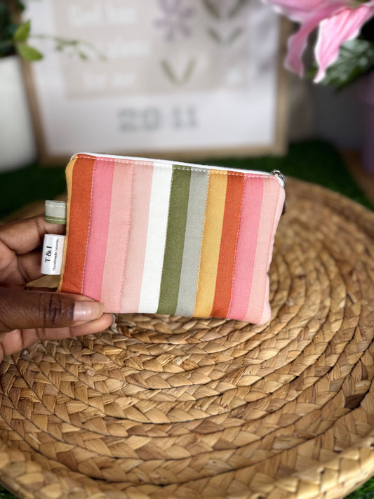 Colorful Stripe Keychain Wallet