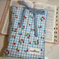 Cherry blue gingham Book Sleeve w/bow