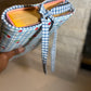 Cherry blue gingham Book Sleeve w/bow