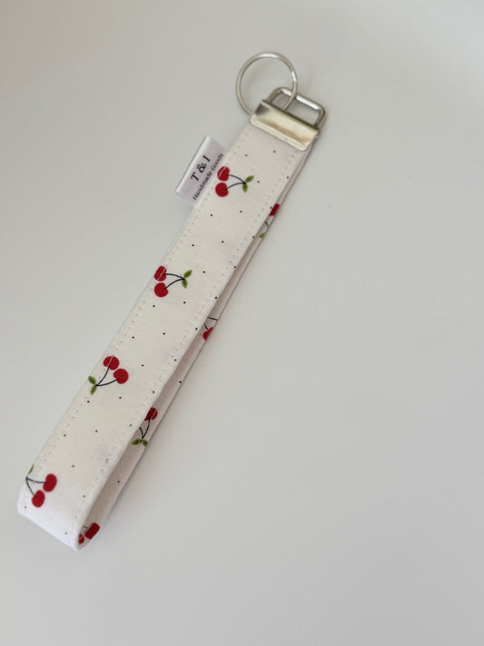 Cherry Dot Wristlet Keychain