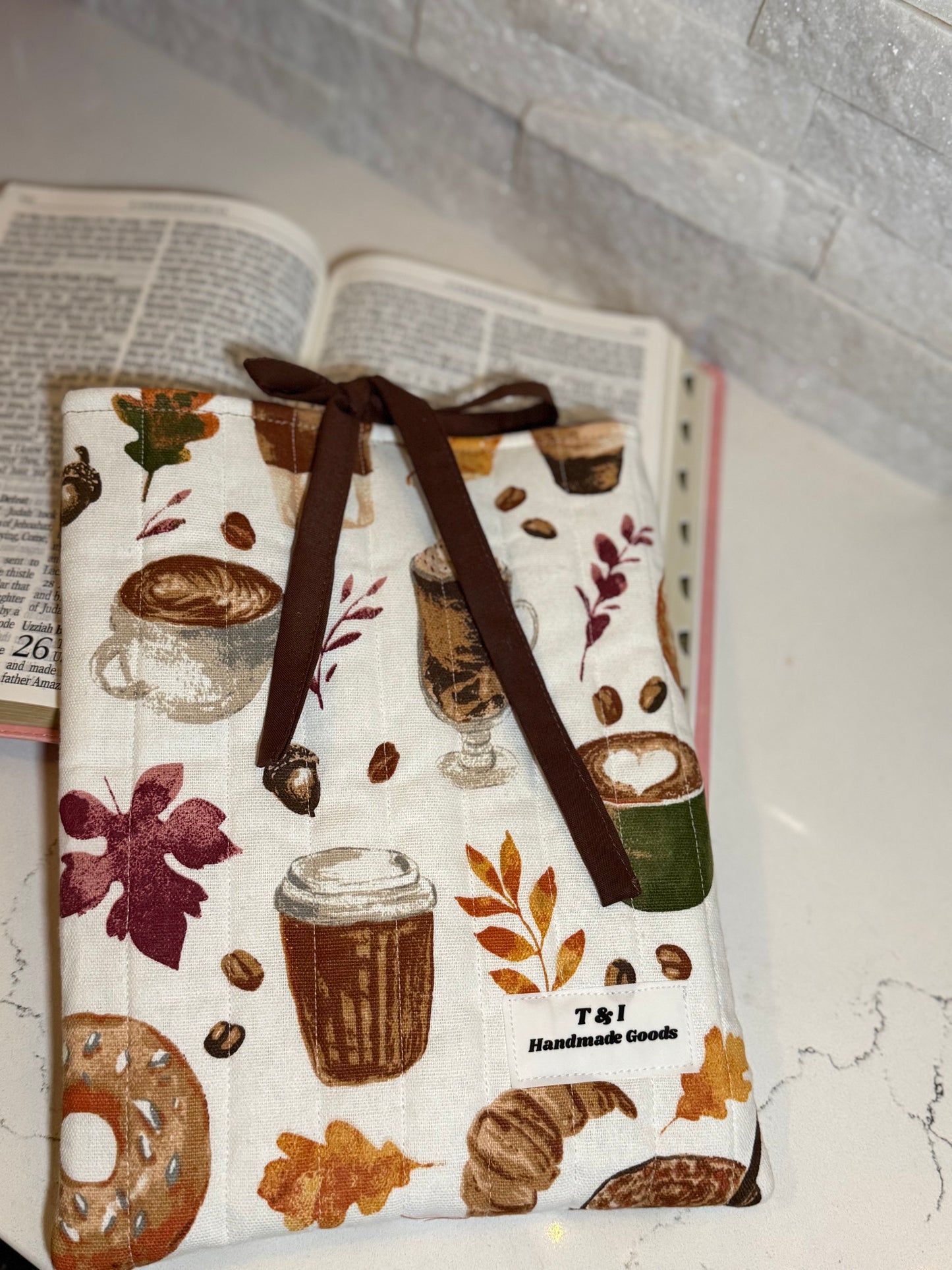 Coffee lover Book Sleeve w/bow