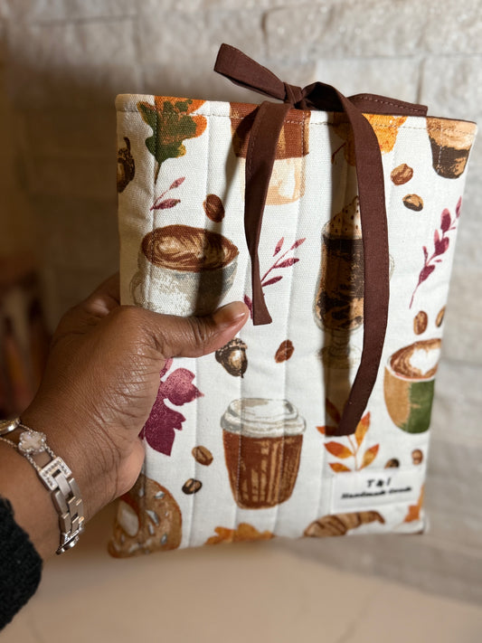 Coffee lover Book Sleeve w/bow