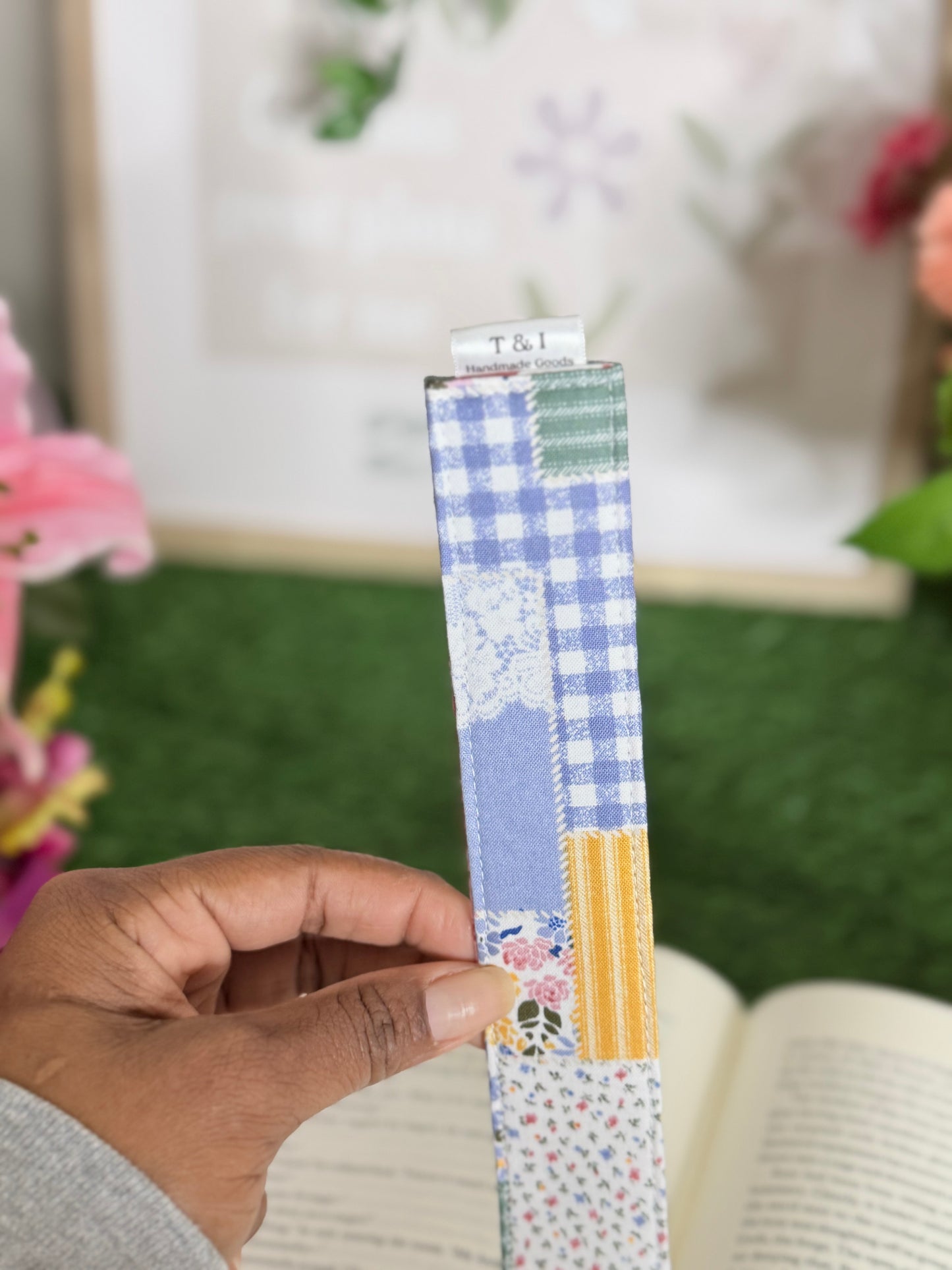 Cottage Boho Patchwork Fabric Bookmark