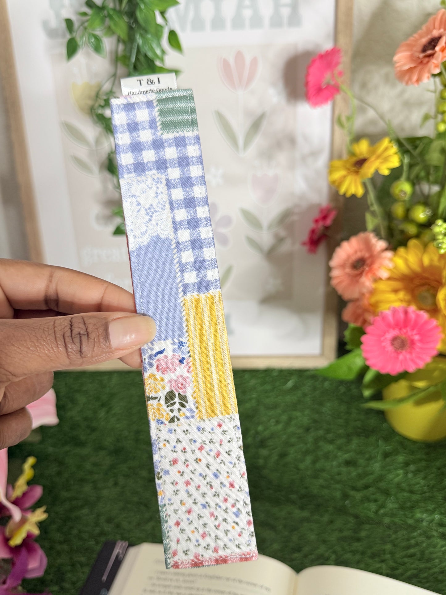 Cottage Boho Patchwork Fabric Bookmark