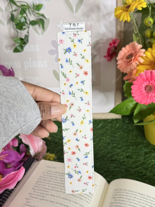 Country Floral Fabric Bookmark