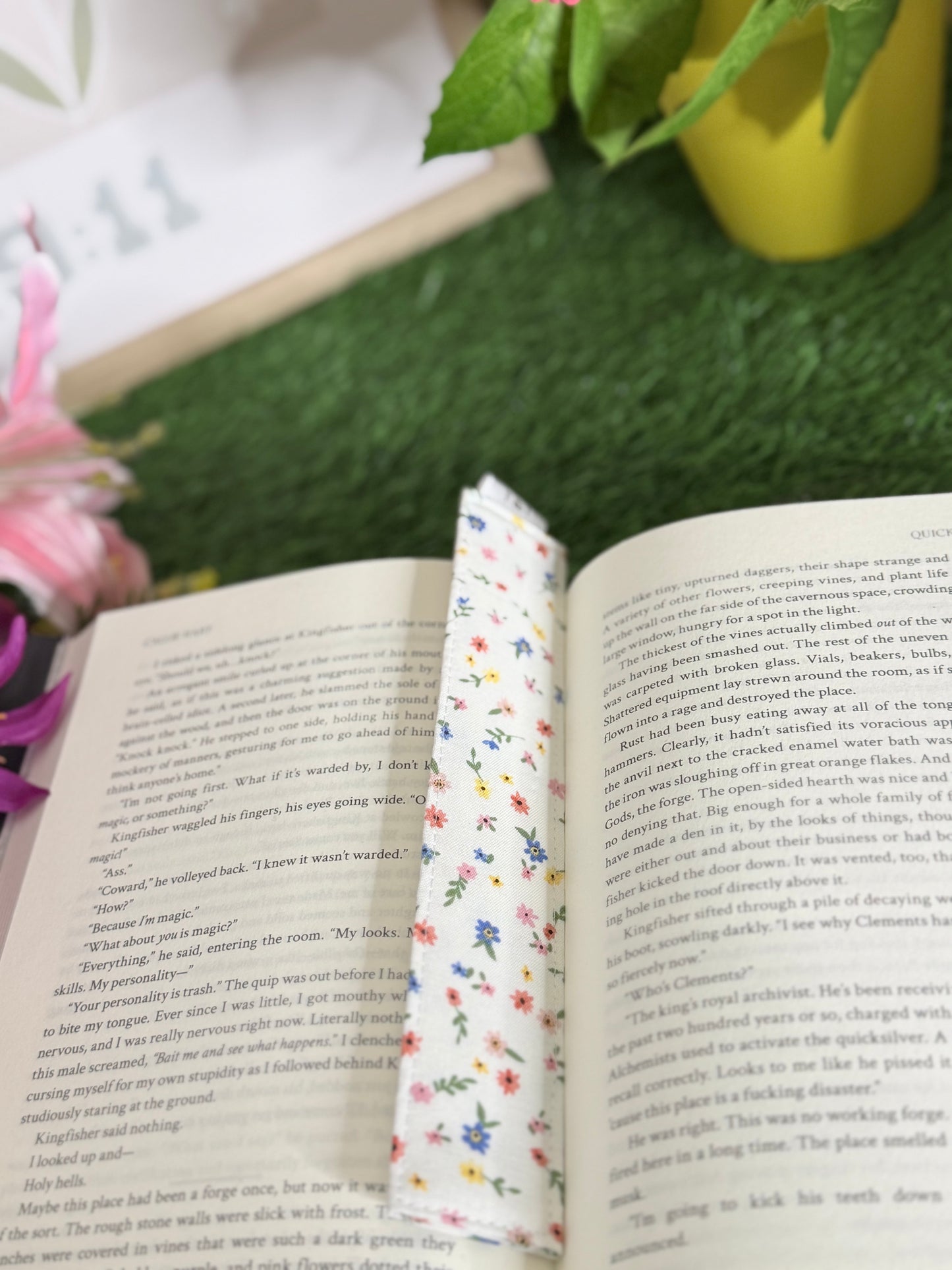 Country Floral Fabric Bookmark