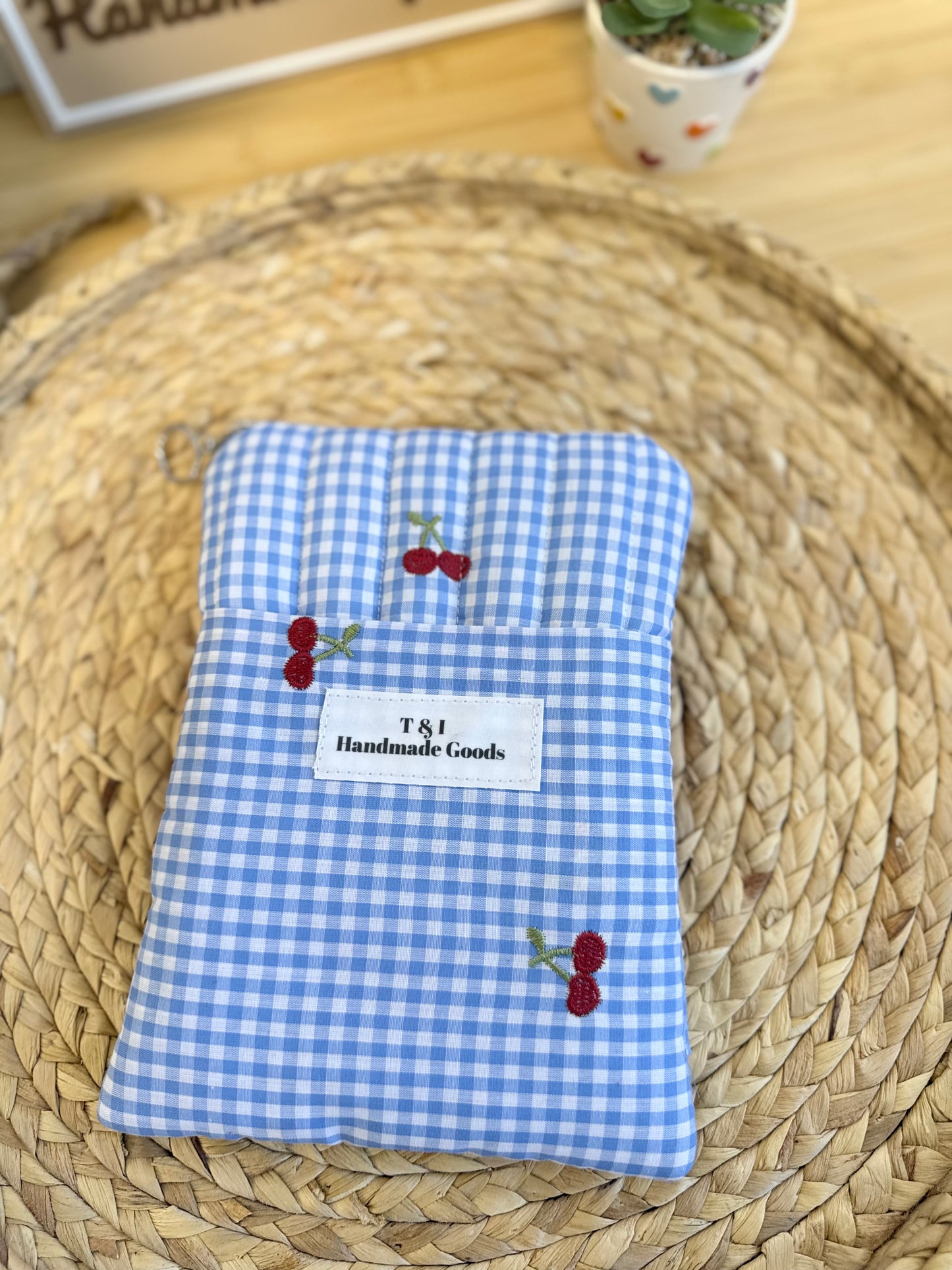 Embroidered Cherry Patch Kindle Sleeve