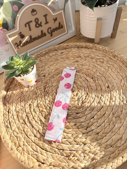 Cherry Disco Fabric Bookmark