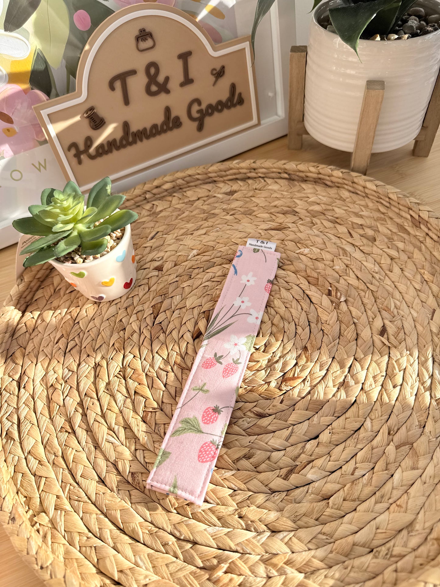 Strawberry garden Fabric Bookmark