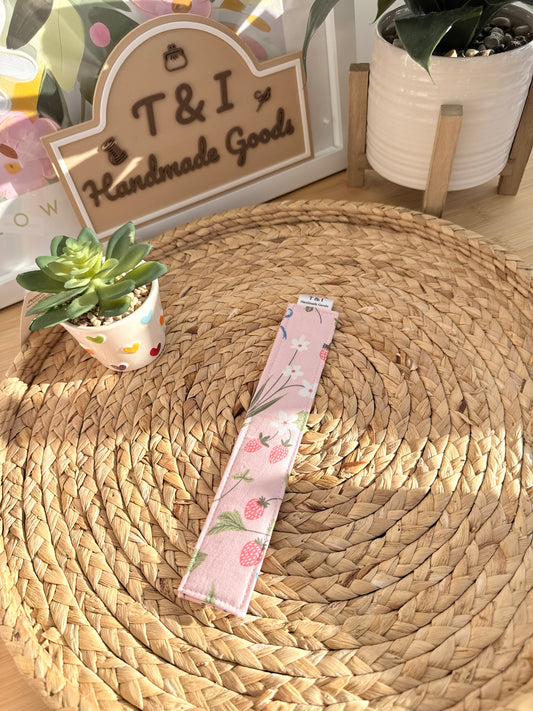 Strawberry garden Fabric Bookmark
