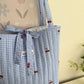Embroidered Cherry Patch Tote Bag