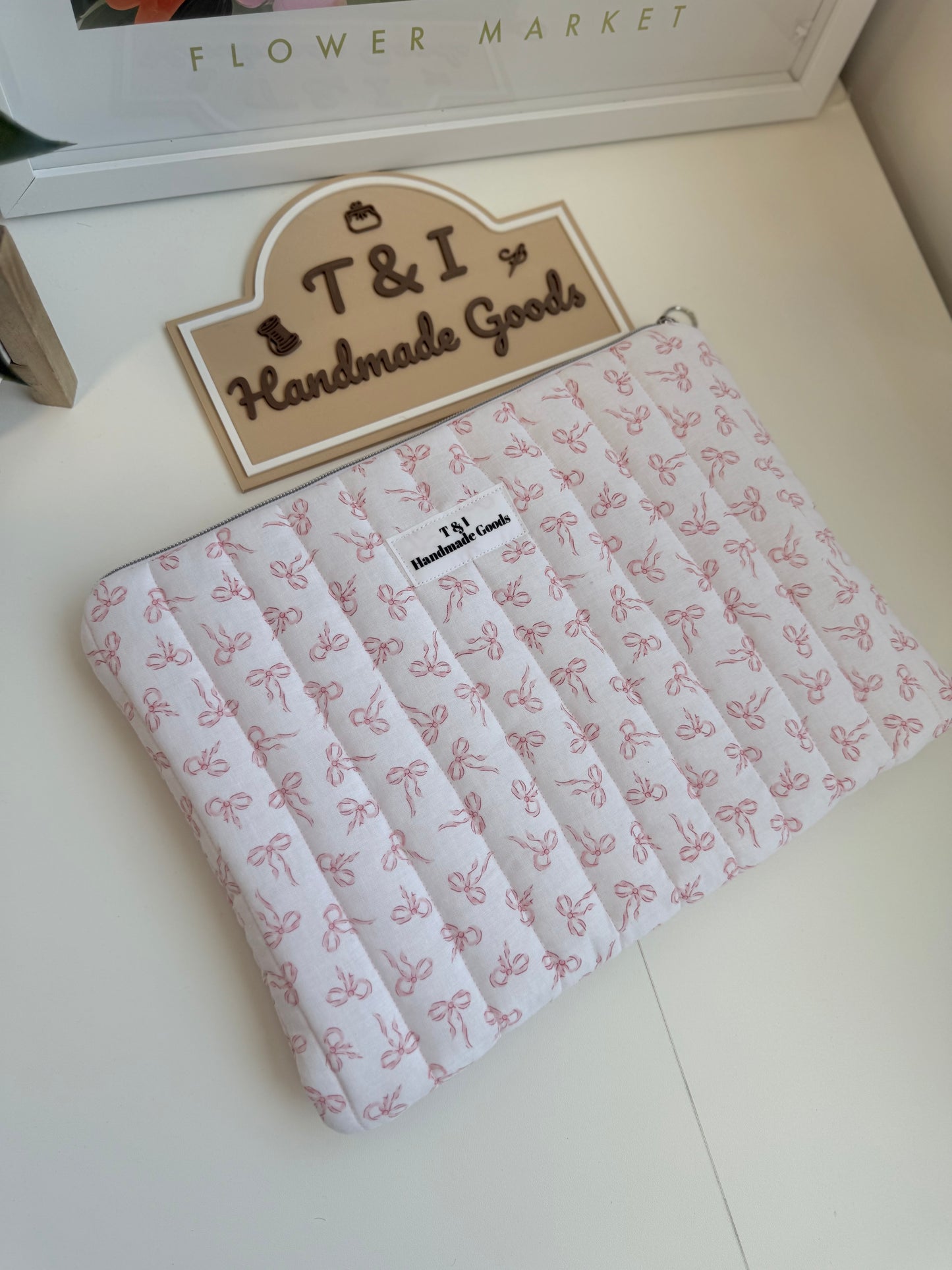 Mini Pink bow Laptop Sleeve