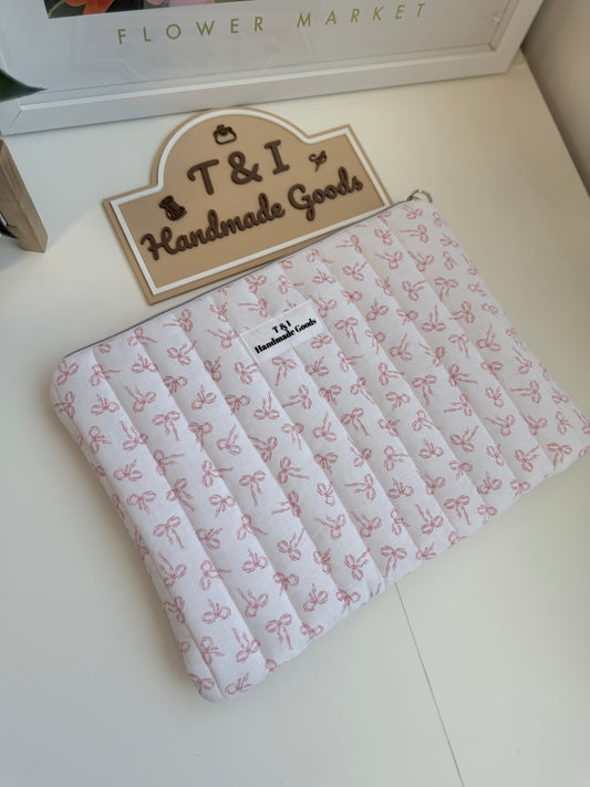 Mini Pink bow Laptop Sleeve