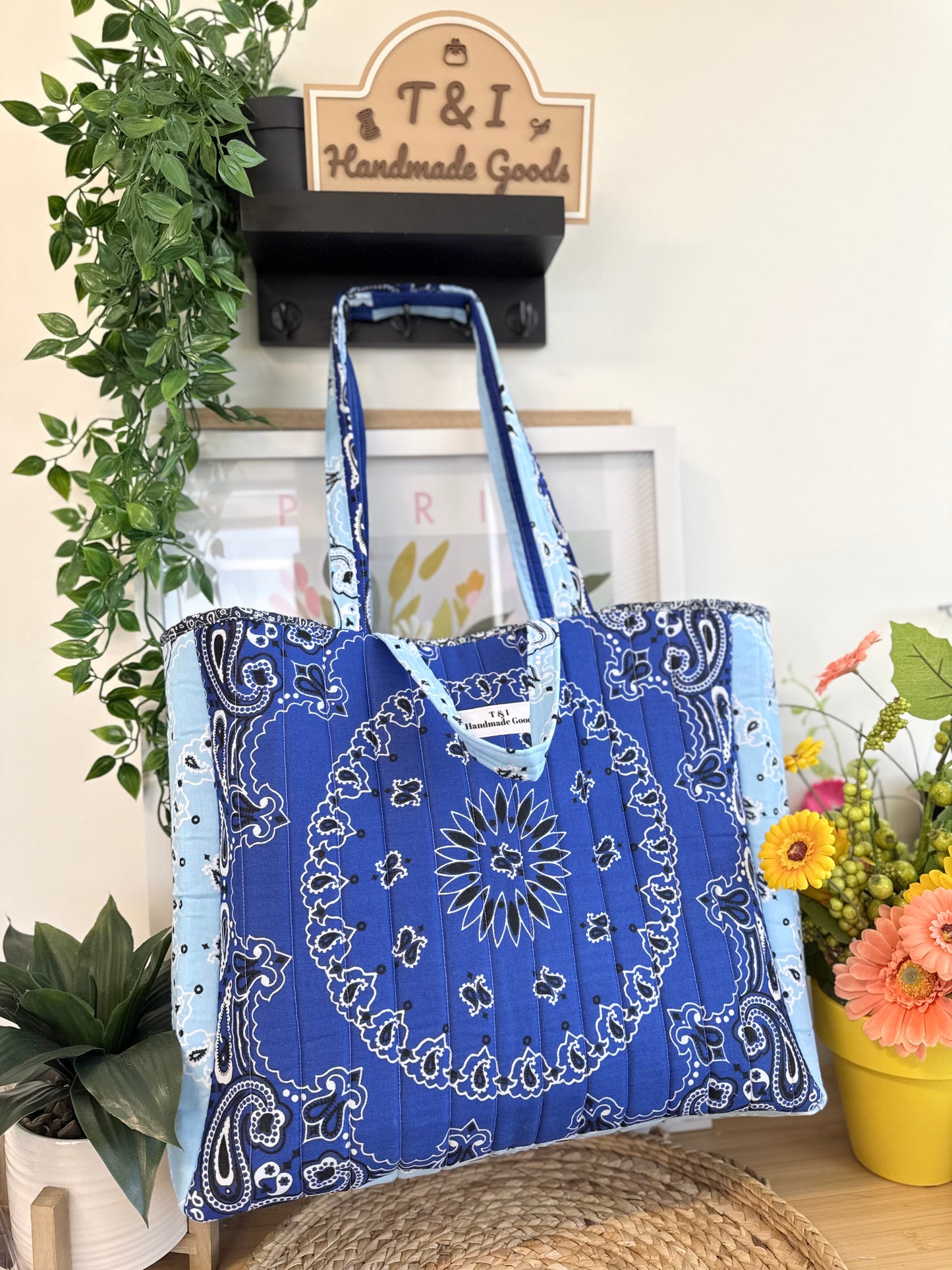 Blue Bandit tote bag