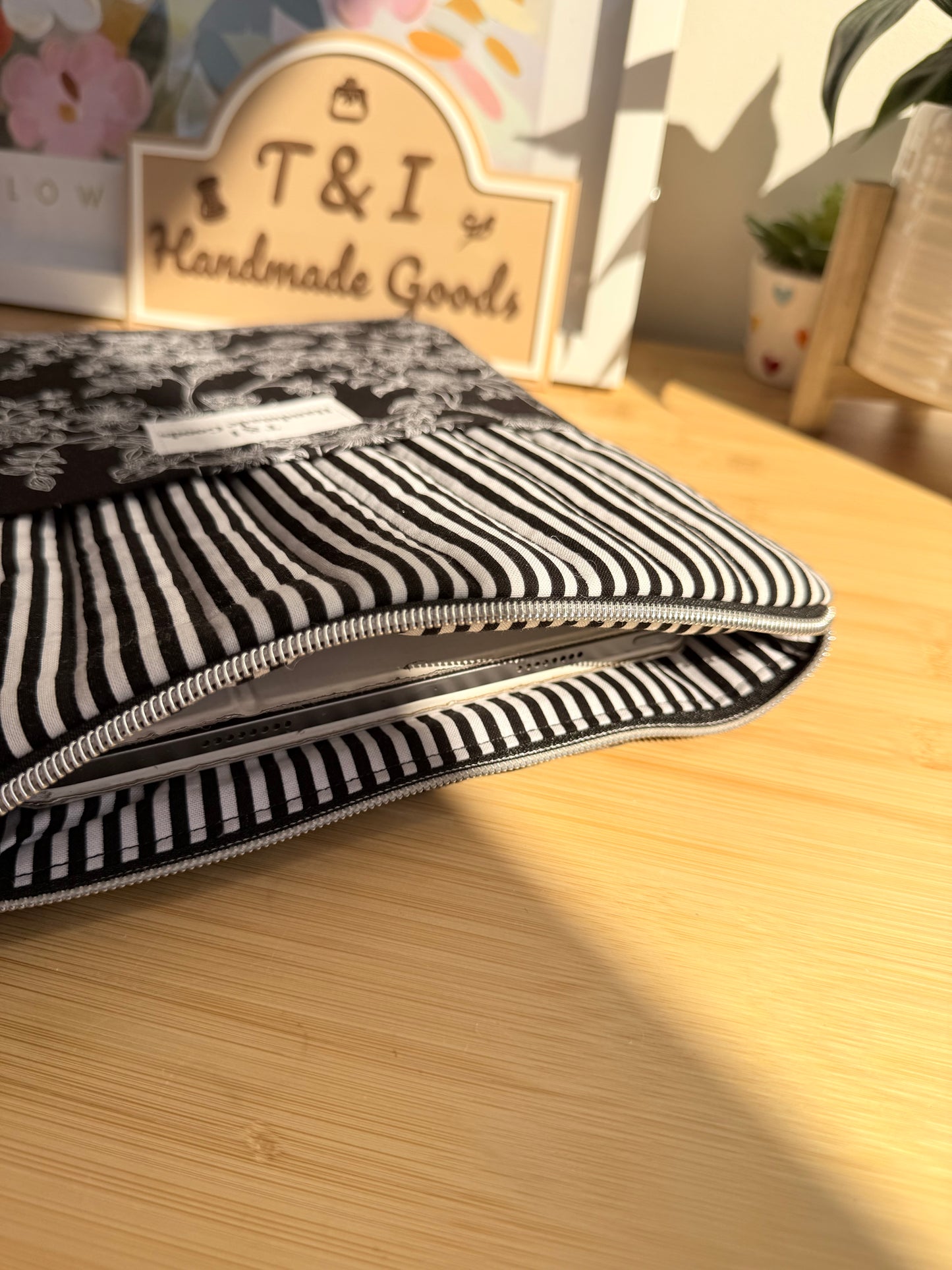 Midnight floral IPad Sleeve (fits your IPad w/keyboard)