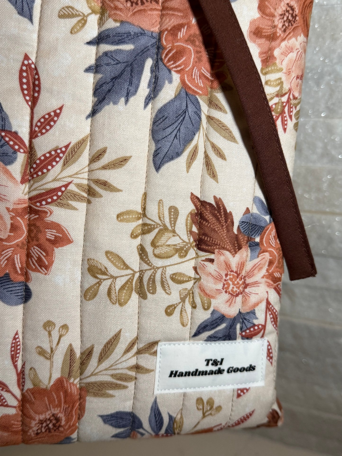 Earthy botanical floral Book Sleeve w/bow
