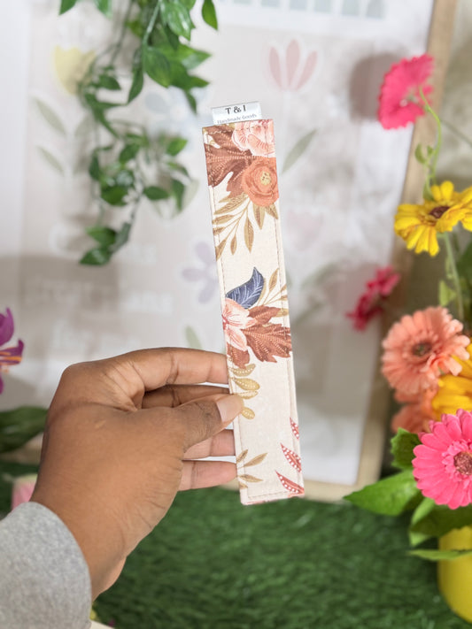 Earthy botanical Floral Fabric Bookmark