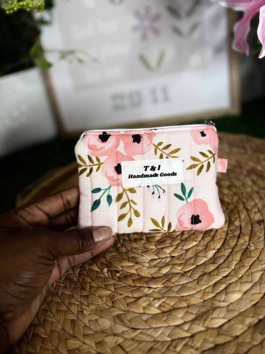 Pink Rose Keychain Wallet