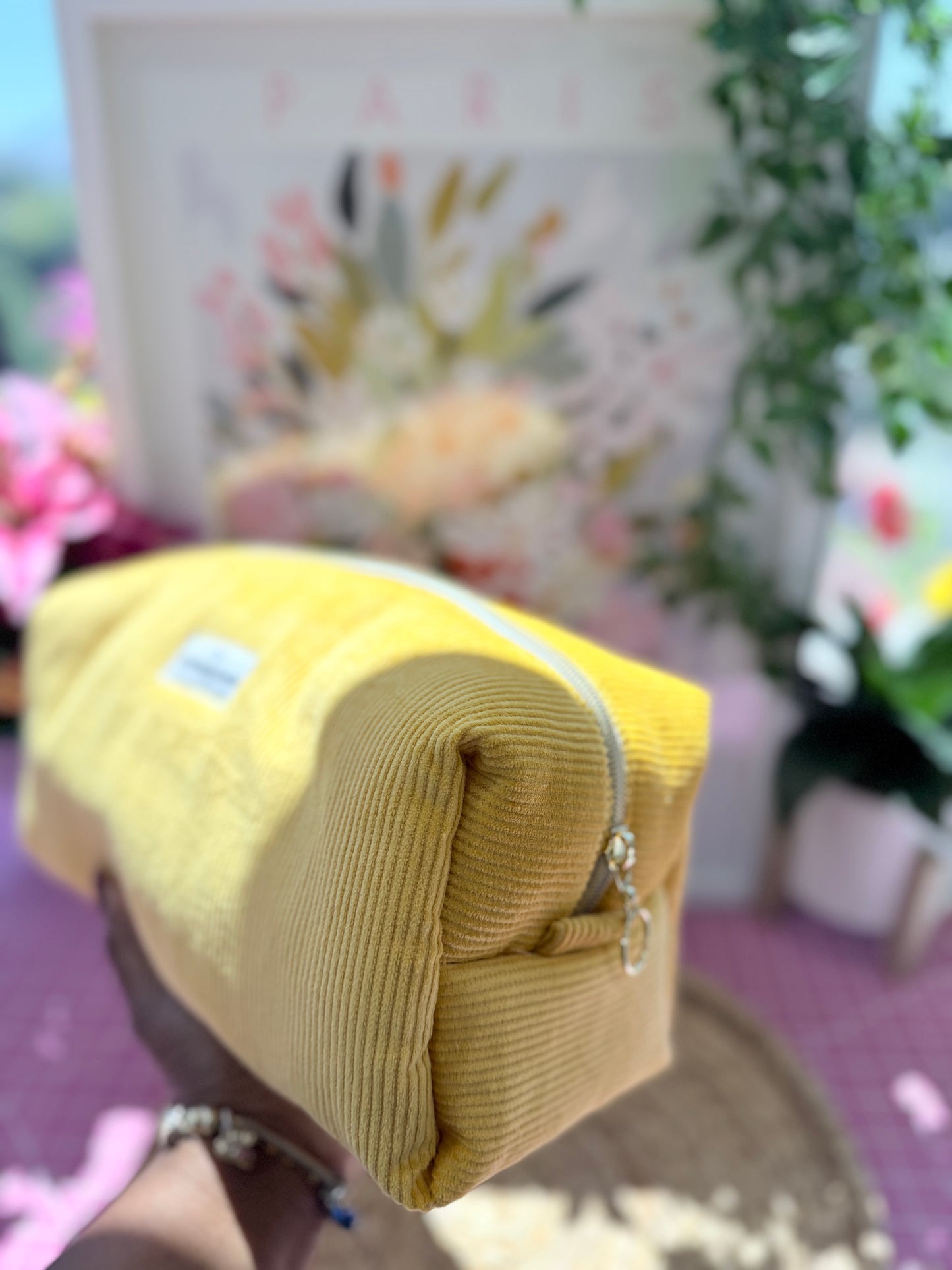 Corduroy yellow floral Dyson Bag