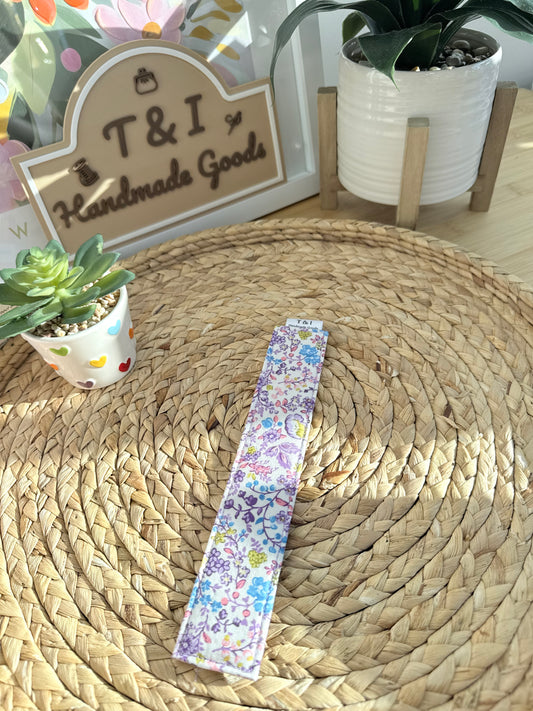 Purple floral Fabric Bookmark