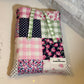 Pink Floral patch Book Sleeve w/bow
