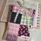 Pink Floral patch Book Sleeve w/bow