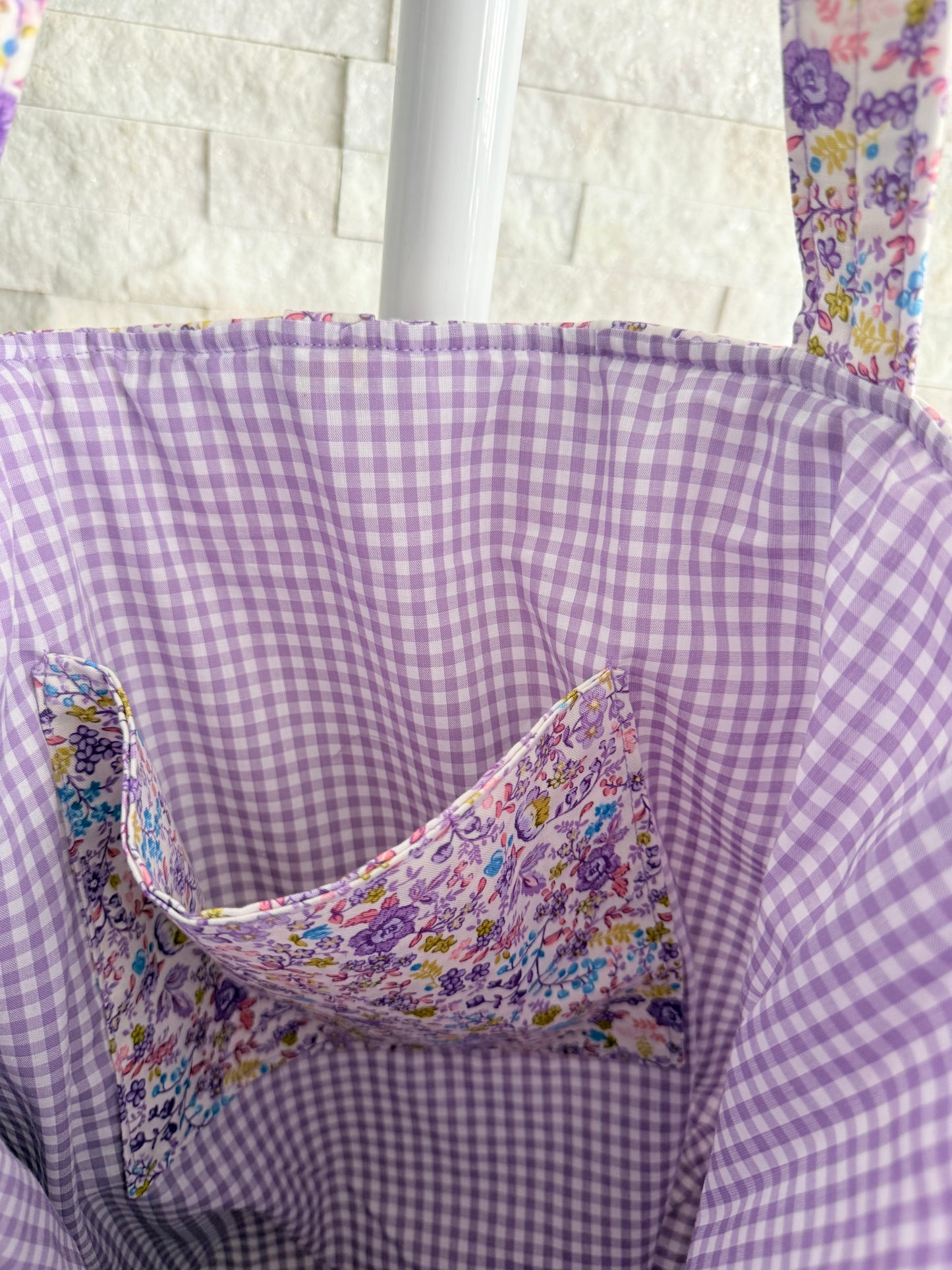 Purple Floral Tote Bag