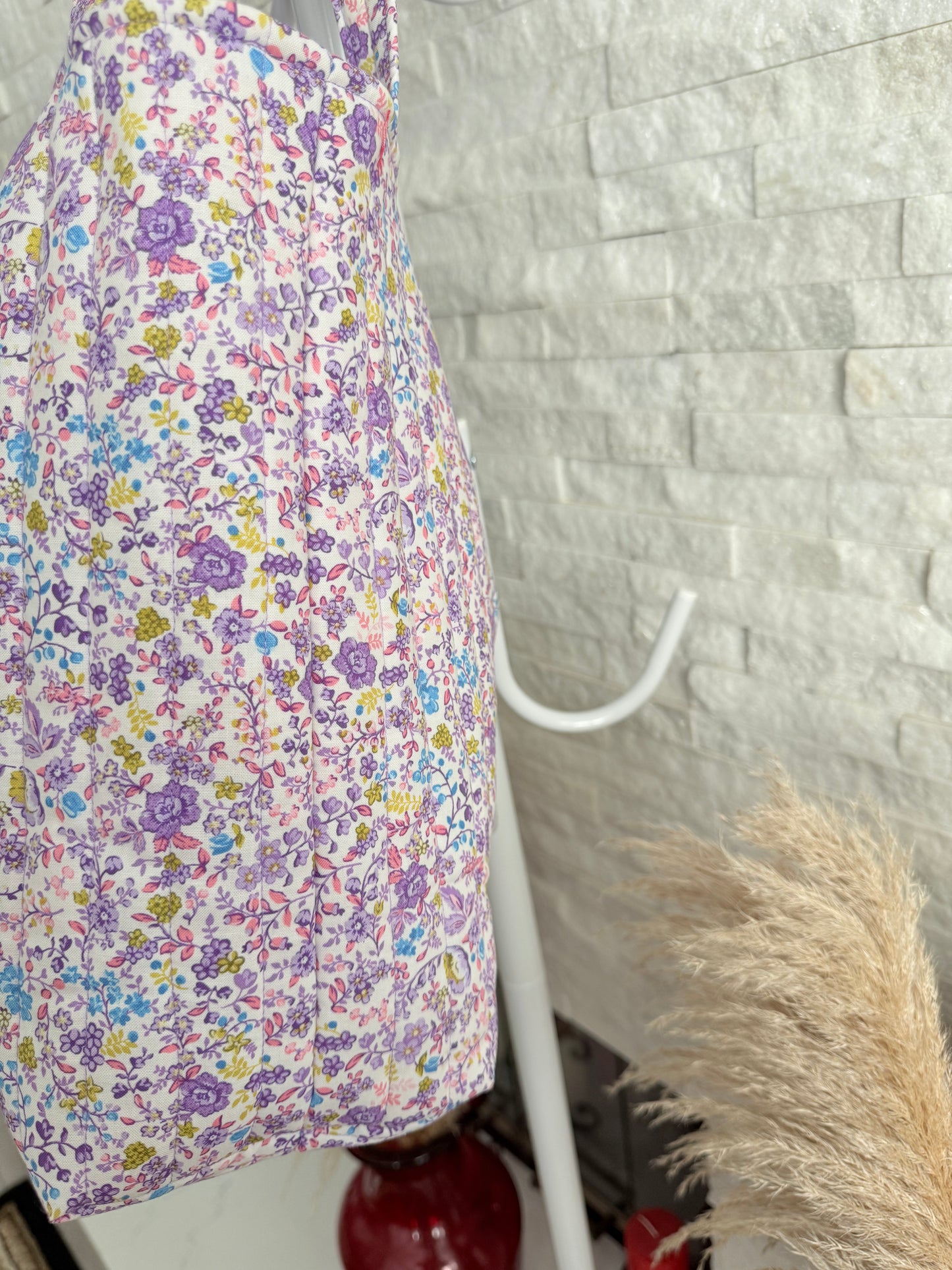 Purple Floral Tote Bag