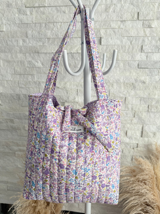Purple Floral Tote Bag