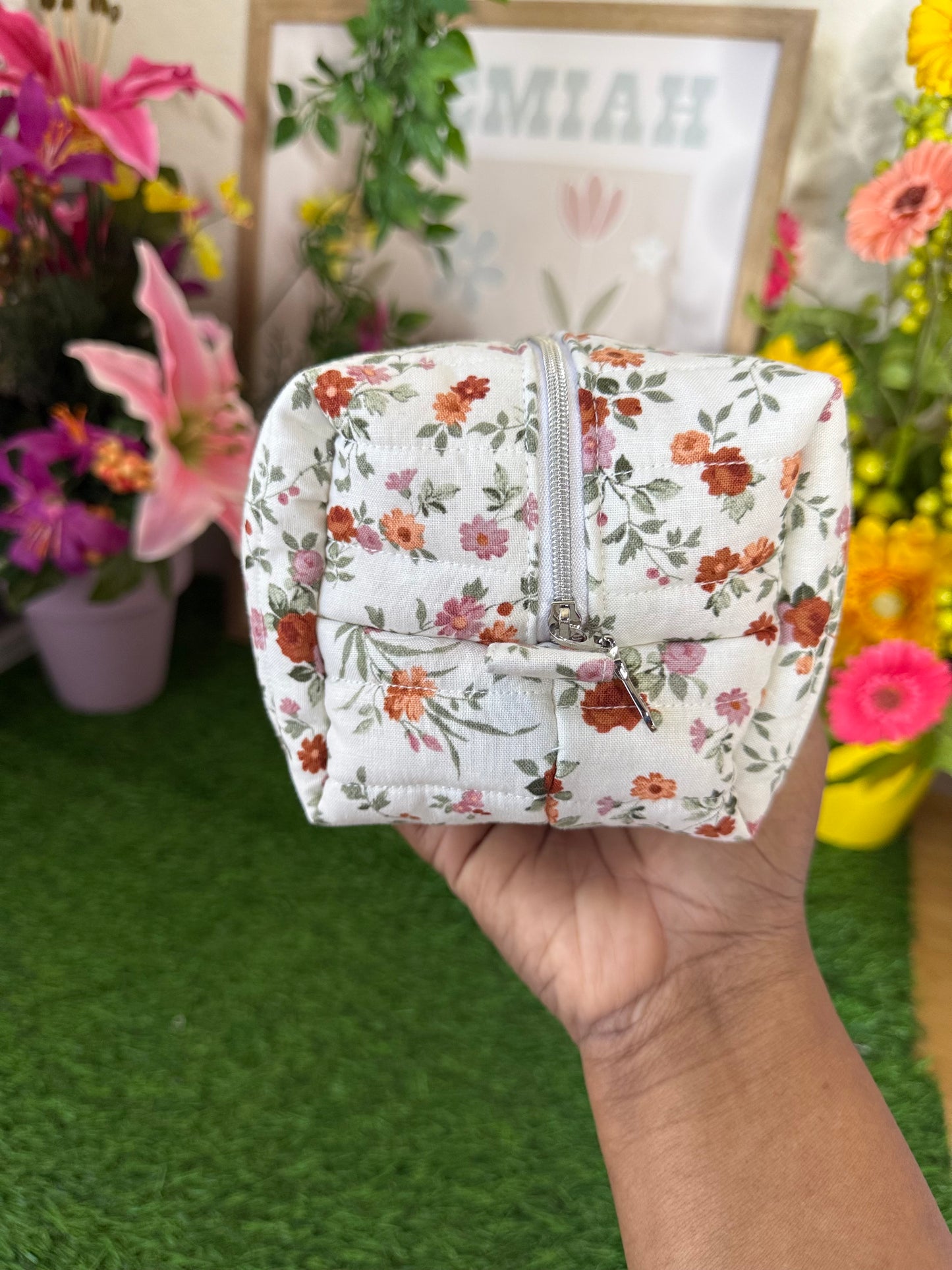 Mauve Floral Small Multipurpose Bag