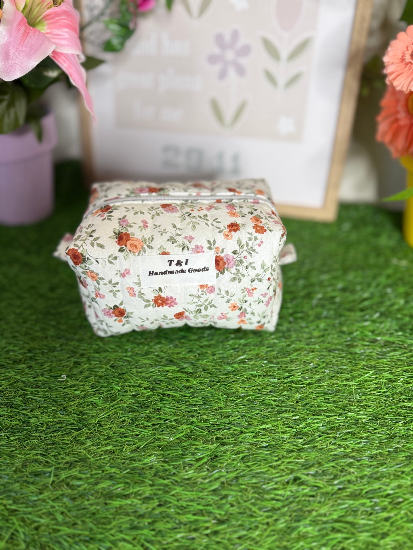 Mauve Floral Small Multipurpose Bag