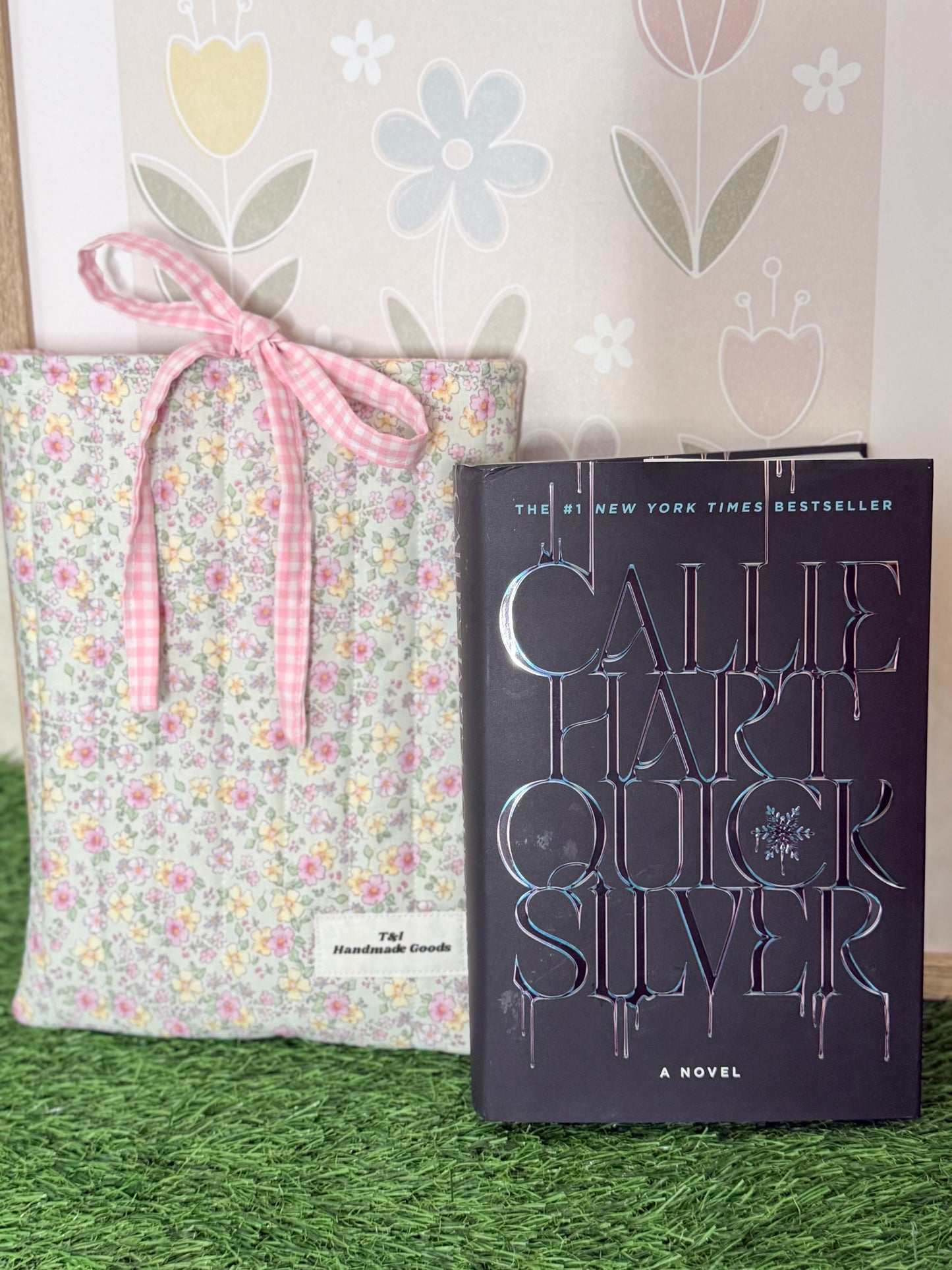 Pastel Floral Book Sleeve w/bow