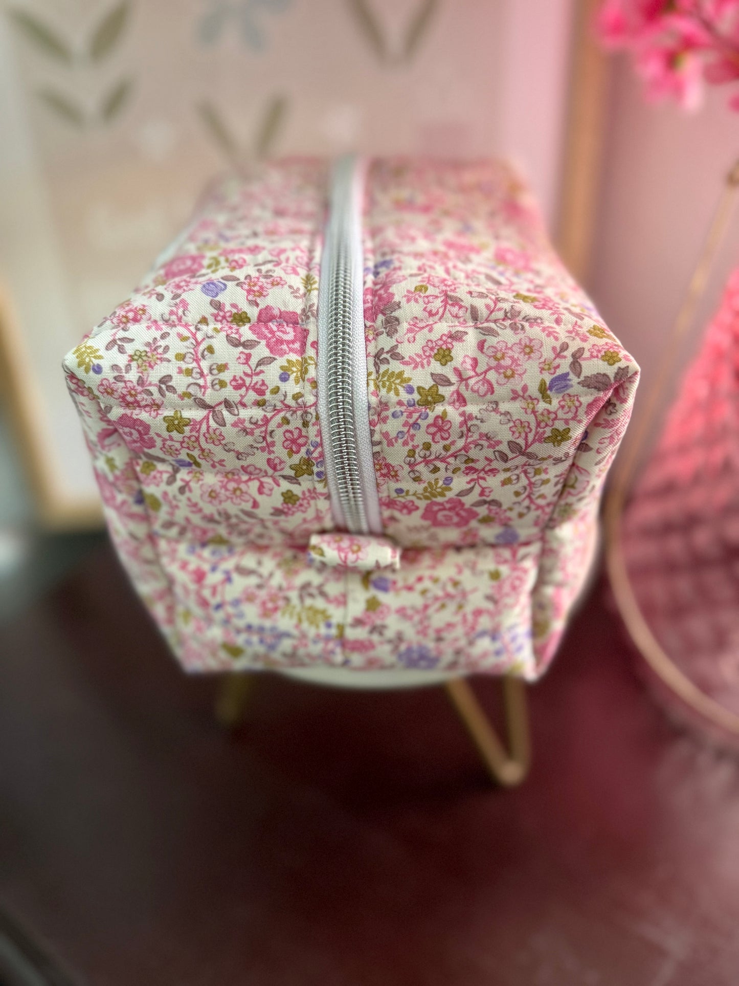 Pink Floral Large Multipurpose Bag