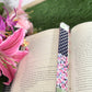 Pink Floral Patch Fabric Bookmark
