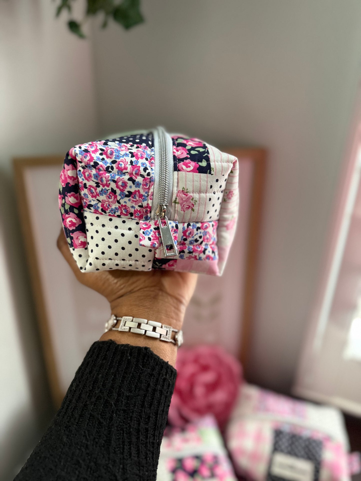 Pink Floral Patch Small Multipurpose Bag